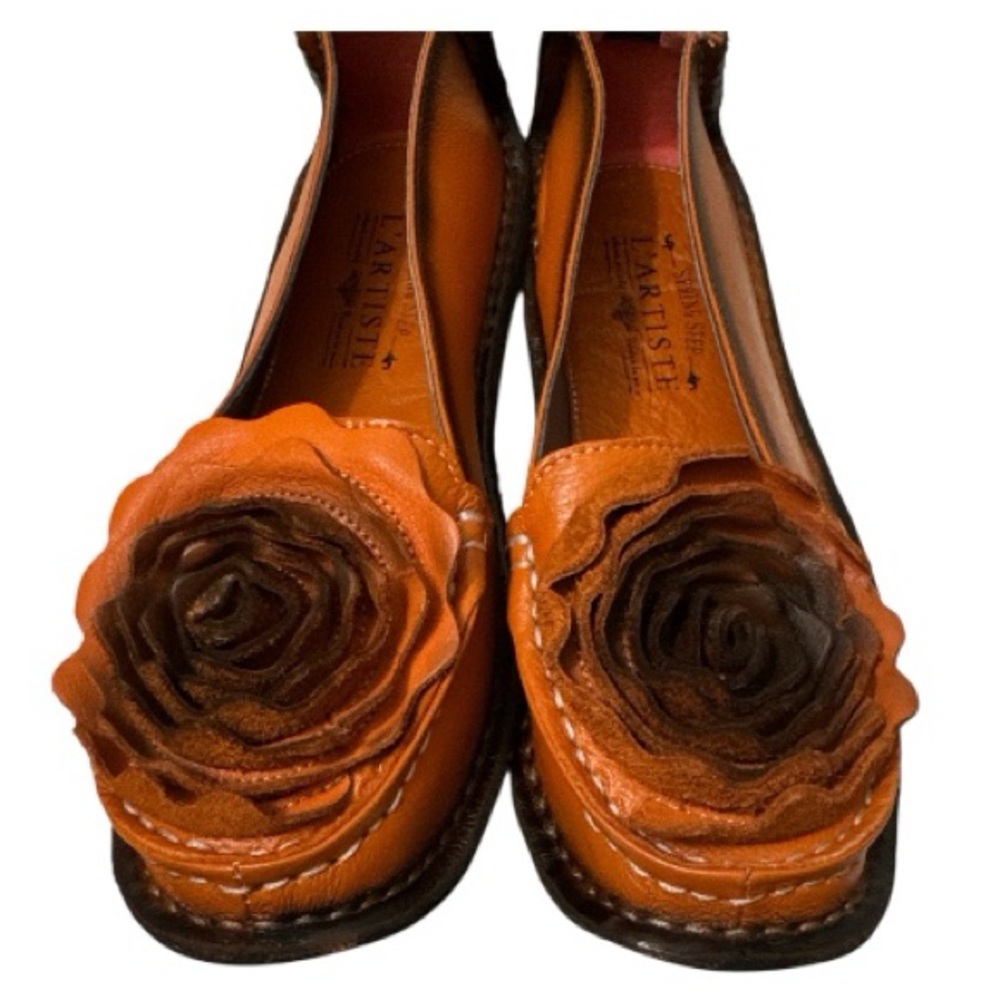 NWOT Leather Floral Detail Slip On Loafers L’ARTISTE - Picture 8 of 10